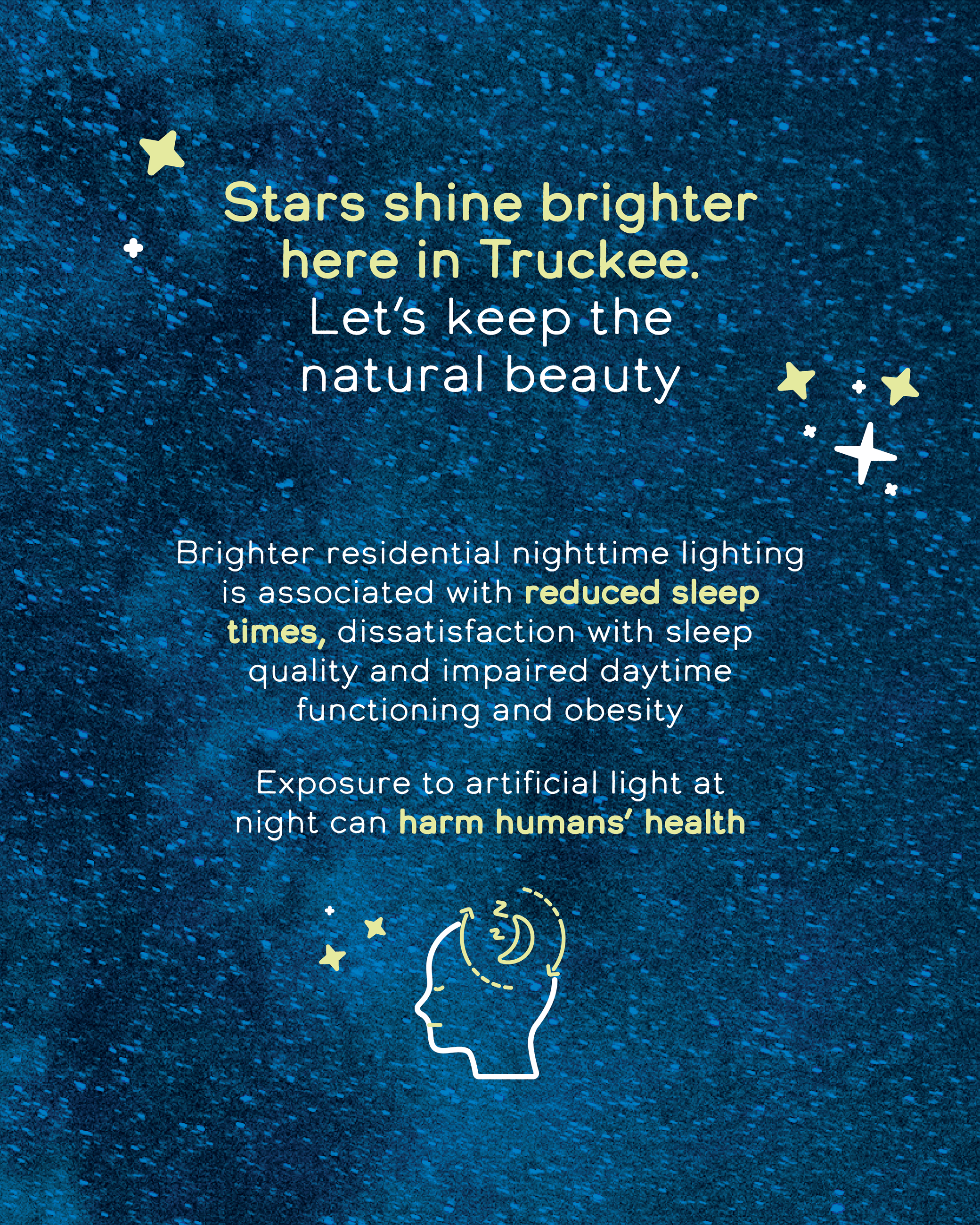 Brighter lighting is associated with reduced and dissatisfied sleep, harming human health. 